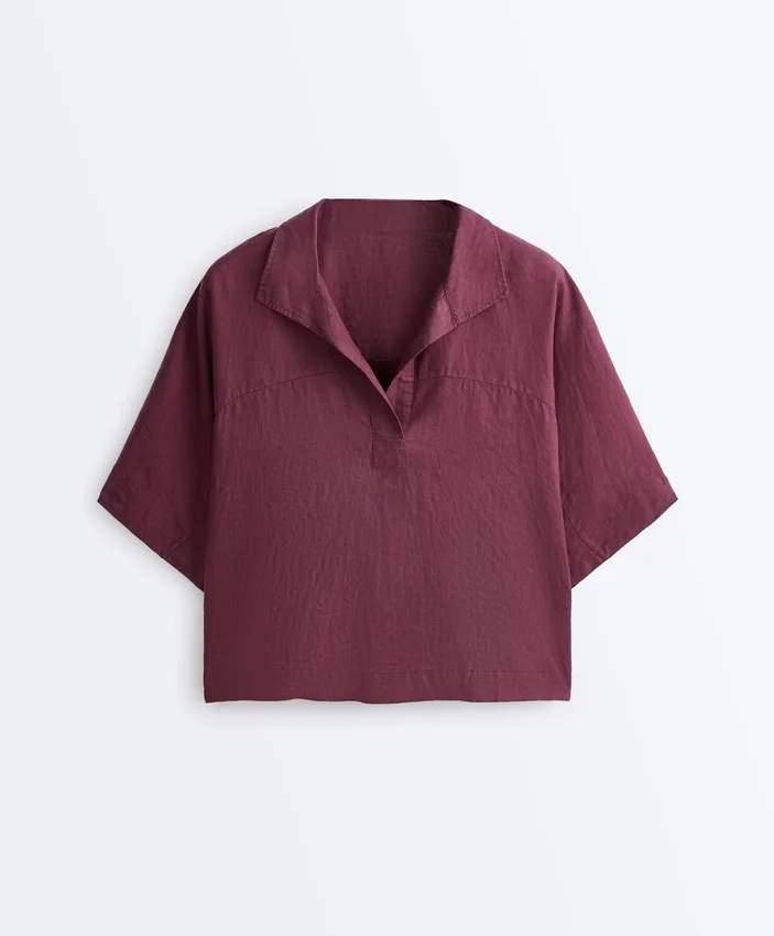 Oversize Short-Sleeved 100% Linen Shirt Oversize Short-Sleeved 100% Linen Shirt