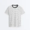 Oversize Short-Sleeved Cotton Blend T-Shirt with Contrast Stripes Oversize Short-Sleeved Cotton Blend T-Shirt with Contrast Stripes