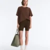 Oversize Striped Cotton Blend Short Sleeve T-Shirt Oversize Striped Cotton Blend Short Sleeve T-Shirt
