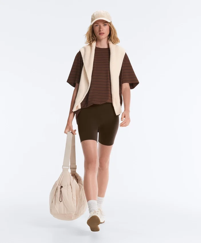 Oversize Striped Cotton Blend Short Sleeve T-Shirt Oversize Striped Cotton Blend Short Sleeve T-Shirt