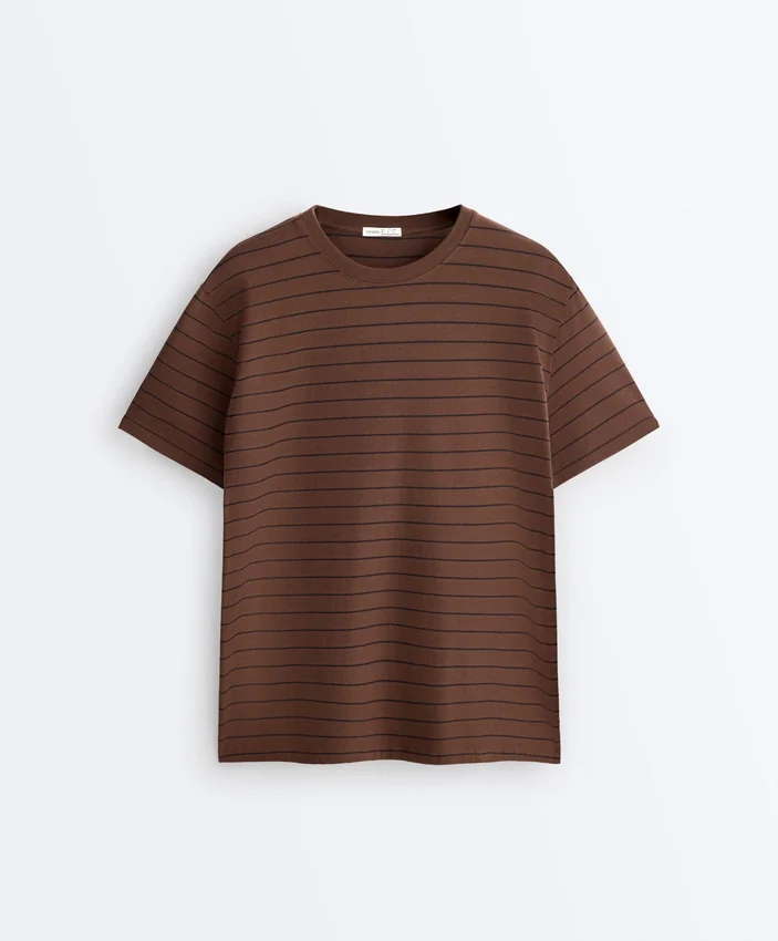 Oversize Striped Cotton Blend Short Sleeve T-Shirt Oversize Striped Cotton Blend Short Sleeve T-Shirt