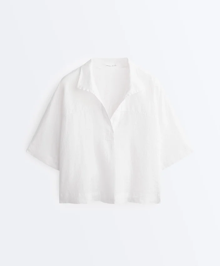 Oversized Short Sleeve 100% Linen Shirt Oversized Short Sleeve 100% Linen Shirt