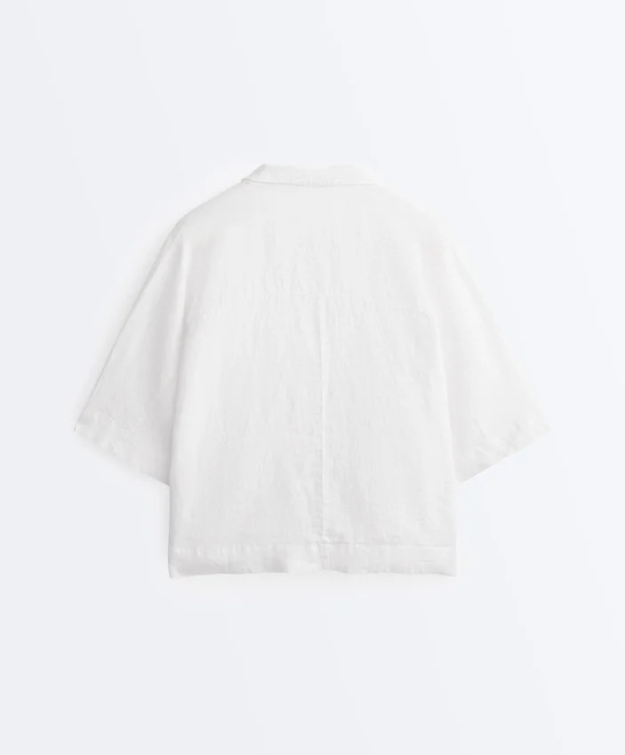 Oversized Short Sleeve 100% Linen Shirt Oversized Short Sleeve 100% Linen Shirt