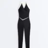 Perfect-Adapt Sleeveless Contrast Long Jumpsuit Perfect-Adapt Sleeveless Contrast Long Jumpsuit