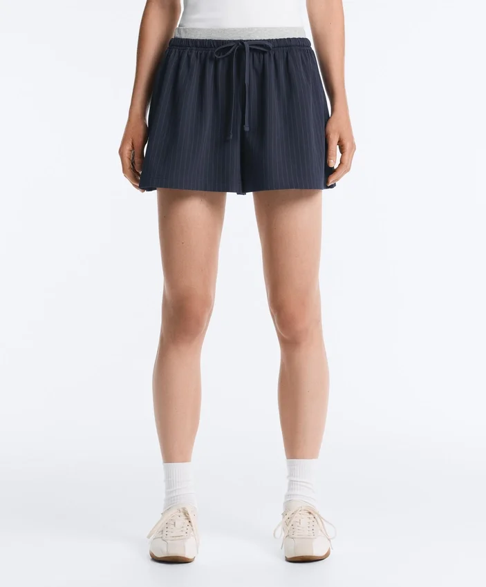 Pinstripe Cotton Pique Shorts Pinstripe Cotton Pique Shorts