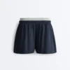 Pinstripe Cotton Pique Shorts Pinstripe Cotton Pique Shorts