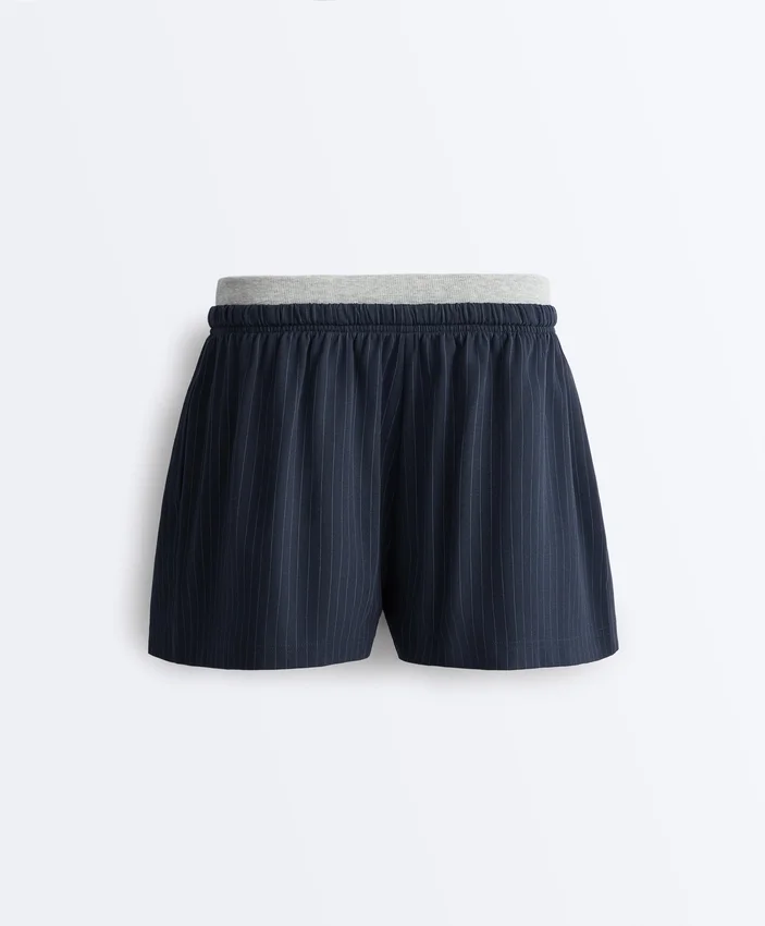 Pinstripe Cotton Pique Shorts Pinstripe Cotton Pique Shorts