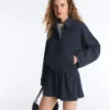Pinstripe Piqué Polo Neck Jacket with Cotton Pinstripe Piqué Polo Neck Jacket with Cotton