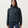 Pinstriped 100% Linen High-Neck Jacket Pinstriped 100% Linen High-Neck Jacket