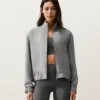 Pinstriped 100% Linen High-Neck Jacket Pinstriped 100% Linen High-Neck Jacket