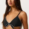 Piping Triangle Bikini Top with Ties Piping Triangle Bikini Top with Ties