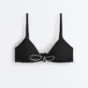 Piping Triangle Bikini Top with Ties Piping Triangle Bikini Top with Ties