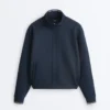 Piqué Jacket with Cotton Contrast Piping Piqué Jacket with Cotton Contrast Piping