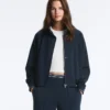 Piqué Jacket with Cotton Contrast Piping Piqué Jacket with Cotton Contrast Piping