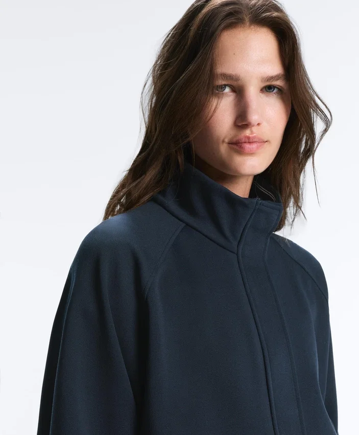 Piqué Jacket with Cotton Contrast Piping Piqué Jacket with Cotton Contrast Piping