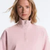 Pique High-Neck Zip Sweatshirt with Cotton Pique High-Neck Zip Sweatshirt with Cotton