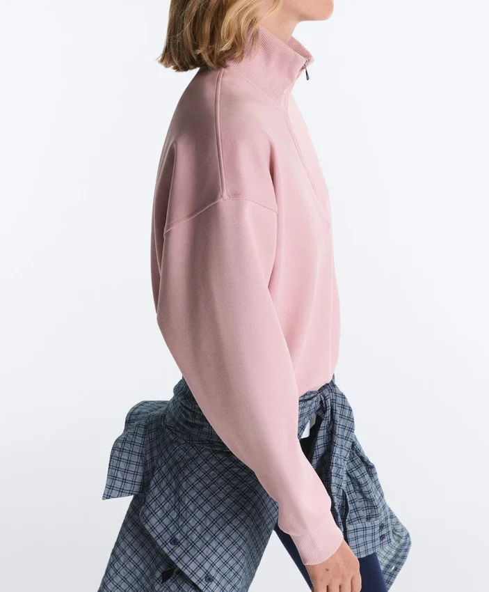 Pique High-Neck Zip Sweatshirt with Cotton Pique High-Neck Zip Sweatshirt with Cotton