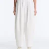 Pleated 100% Cotton Tapered Trousers Pleated 100% Cotton Tapered Trousers