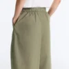 Pleated 100% Cotton Tapered Trousers Pleated 100% Cotton Tapered Trousers