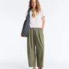 Pleated 100% Cotton Tapered Trousers Pleated 100% Cotton Tapered Trousers