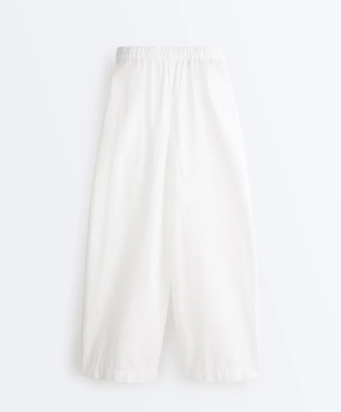 Pleated 100% Cotton Tapered Trousers Pleated 100% Cotton Tapered Trousers
