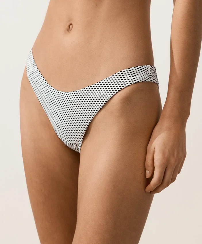 Polka Dot Jacquard U-Cut Medium-Coverage Bikini Briefs Polka Dot Jacquard U-Cut Medium-Coverage Bikini Briefs