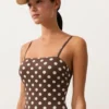 Polka Dot Piqué Bandeau Swimsuit Polka Dot Piqué Bandeau Swimsuit