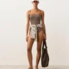 Polka Dot Piqué Bandeau Swimsuit Polka Dot Piqué Bandeau Swimsuit