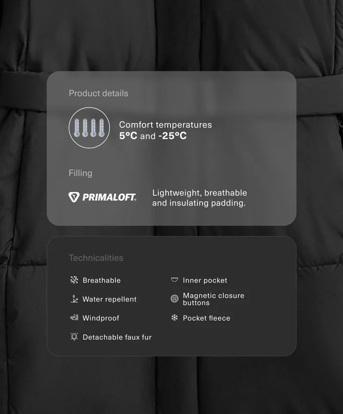 Primaloft® Water-Repellent Long Padded Jacket Primaloft® Water-Repellent Long Padded Jacket