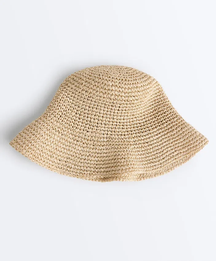 Raffia-Effect Braided Bucket Hat Raffia-Effect Braided Bucket Hat