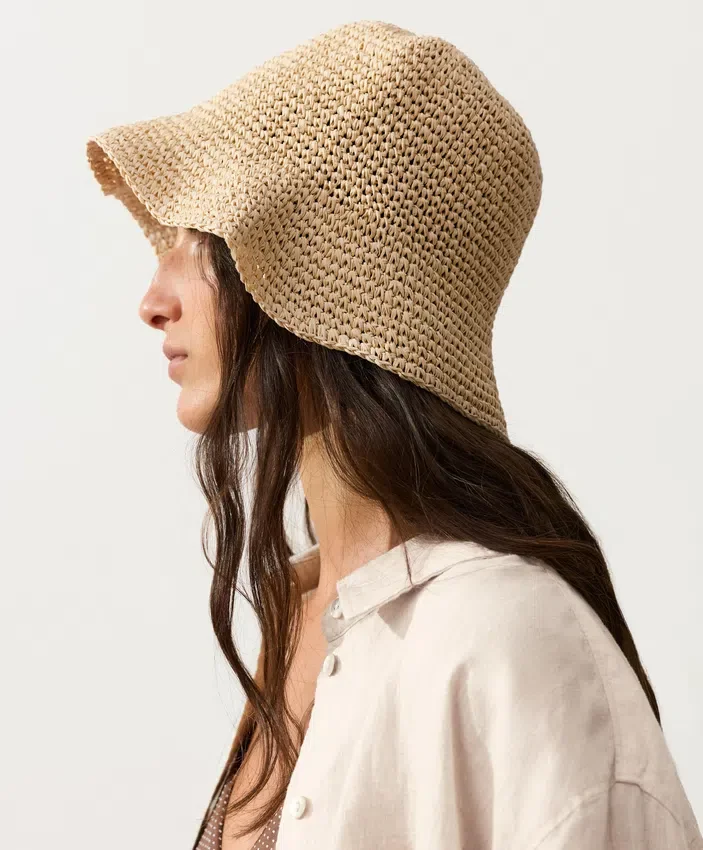 Raffia-Effect Braided Bucket Hat Raffia-Effect Braided Bucket Hat