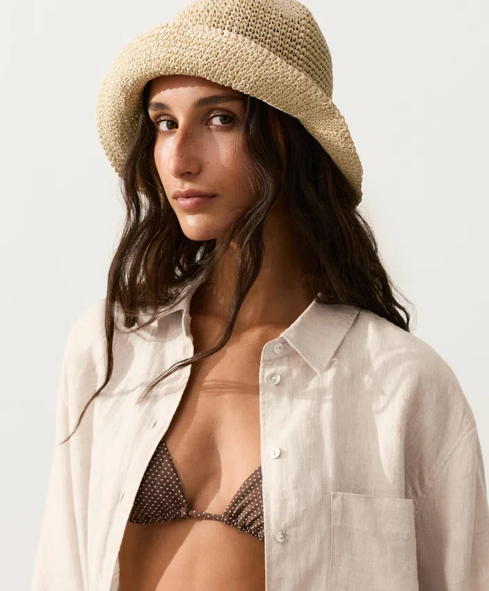 Raffia-Effect Braided Bucket Hat Raffia-Effect Braided Bucket Hat