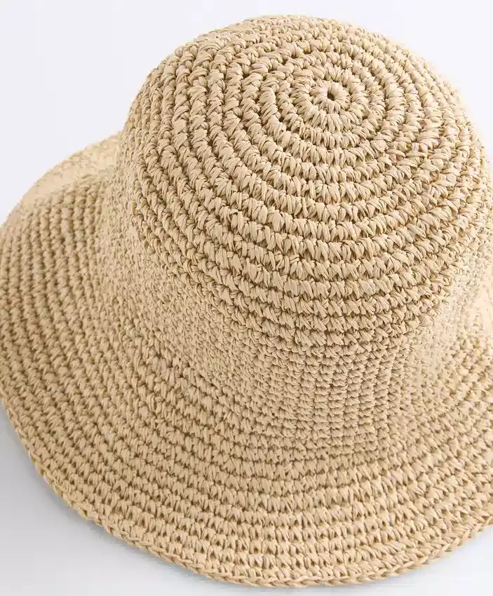 Raffia-Effect Braided Bucket Hat Raffia-Effect Braided Bucket Hat