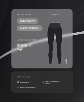 Reflective High-Rise Compressive Core Control Ankle-Length Leggings