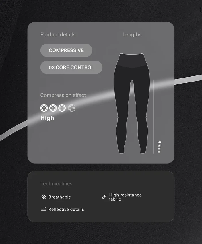 Reflective High-Rise Compressive Core Control Ankle-Length Leggings Reflective High-Rise Compressive Core Control Ankle-Length Leggings