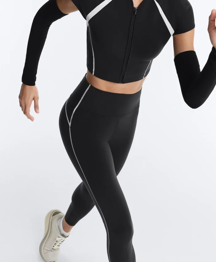 Reflective High-Rise Compressive Core Control Ankle-Length Leggings Reflective High-Rise Compressive Core Control Ankle-Length Leggings