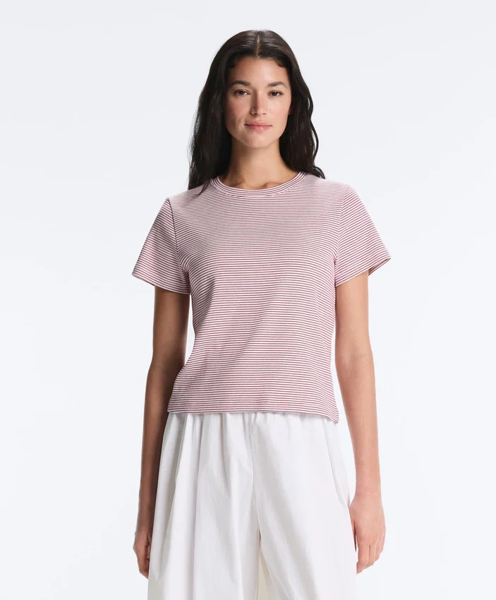 Regular Fit Striped Cotton Blend Short Sleeve T-Shirt Regular Fit Striped Cotton Blend Short Sleeve T-Shirt
