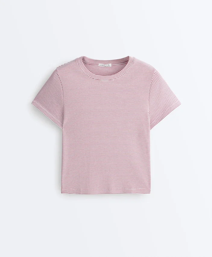 Regular Fit Striped Cotton Blend Short Sleeve T-Shirt Regular Fit Striped Cotton Blend Short Sleeve T-Shirt