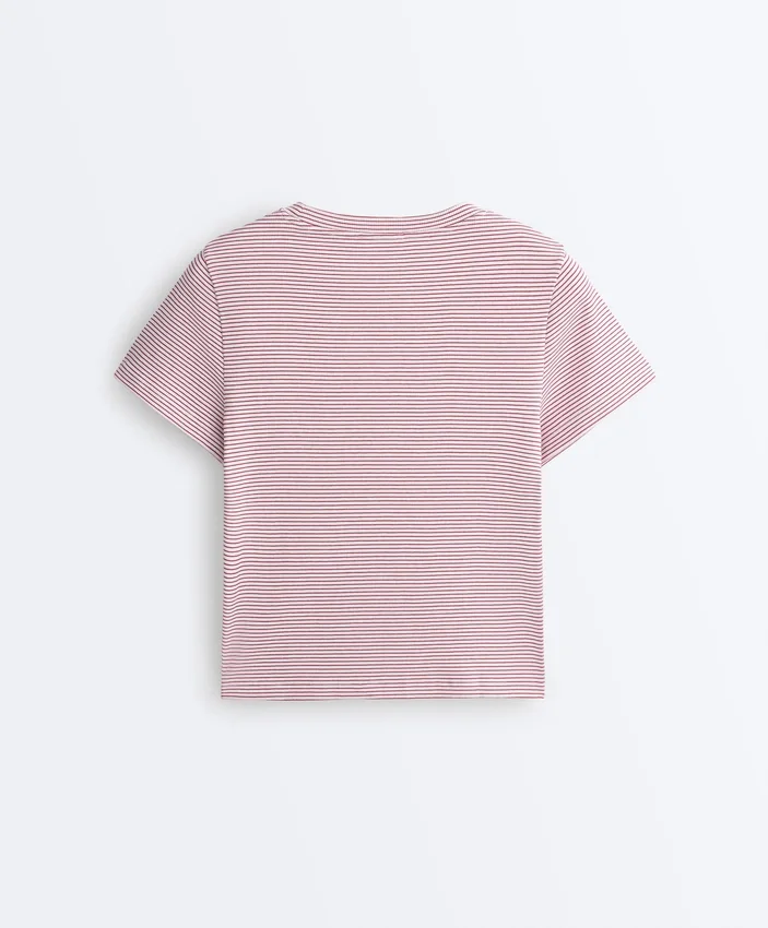 Regular Fit Striped Cotton Blend Short Sleeve T-Shirt Regular Fit Striped Cotton Blend Short Sleeve T-Shirt