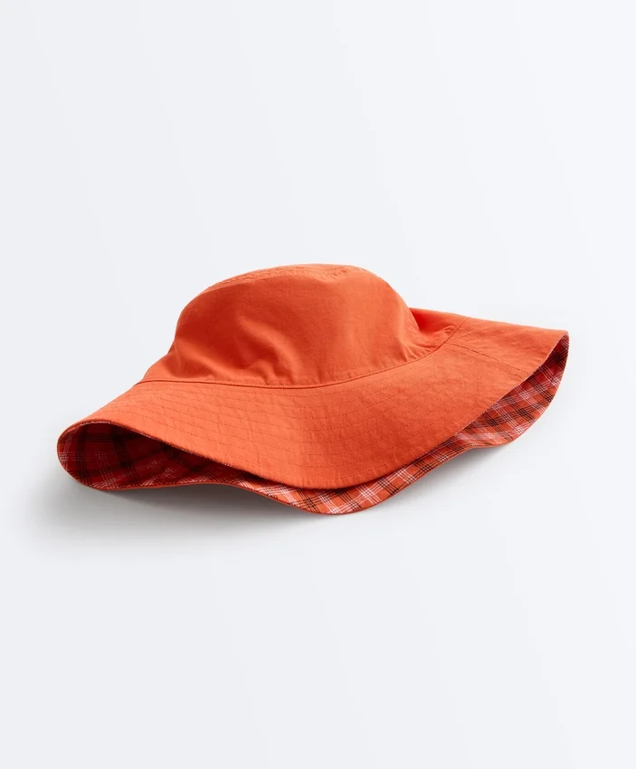 Reversible Cotton Blend Check Bucket Hat Reversible Cotton Blend Check Bucket Hat