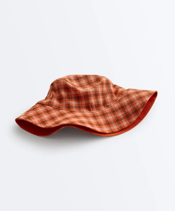 Reversible Cotton Blend Check Bucket Hat Reversible Cotton Blend Check Bucket Hat