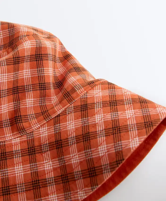 Reversible Cotton Blend Check Bucket Hat Reversible Cotton Blend Check Bucket Hat
