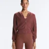 Rib-Knit Hooded Jacket