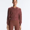 Rib-Knit Hooded Jacket
