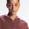Rib-Knit Hooded Jacket
