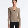 Rib Knit Jacket with Side Tie Fastening Rib Knit Jacket with Side Tie Fastening