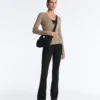 Rib Knit Jacket with Side Tie Fastening Rib Knit Jacket with Side Tie Fastening