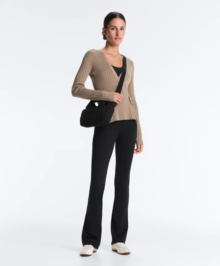 Rib Knit Jacket with Side Tie Fastening Rib Knit Jacket with Side Tie Fastening