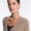 Rib Knit Jacket with Side Tie Fastening Rib Knit Jacket with Side Tie Fastening