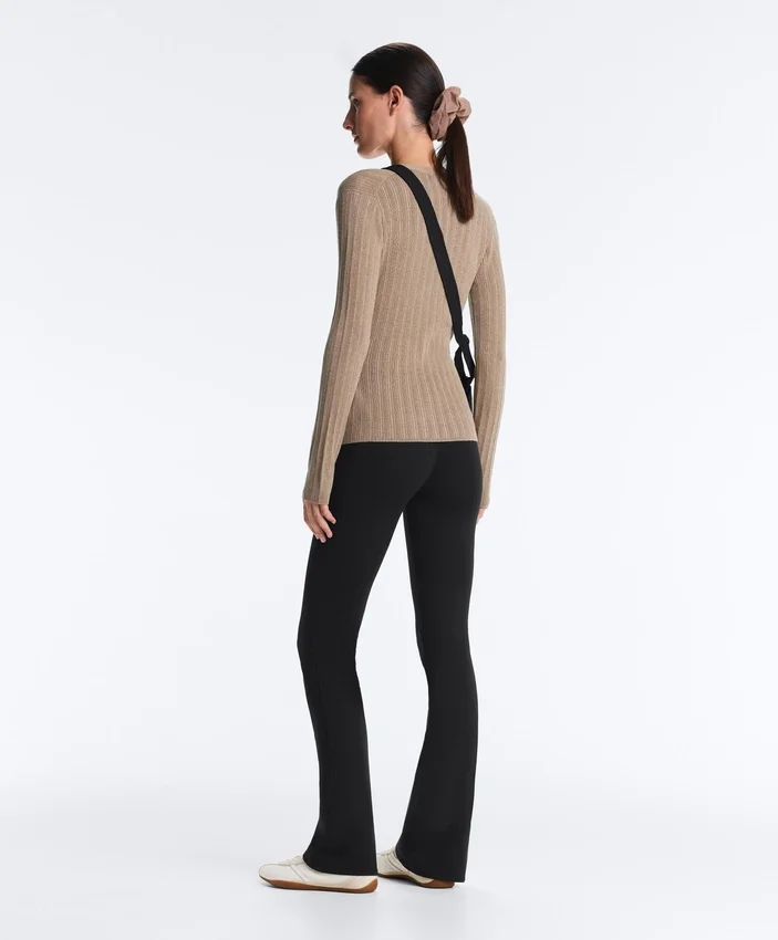 Rib Knit Jacket with Side Tie Fastening Rib Knit Jacket with Side Tie Fastening